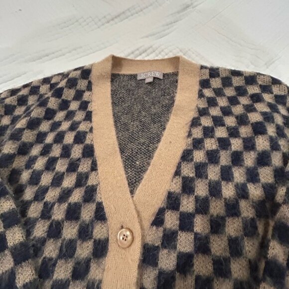 J. Crew Checkered V-neck Cardigan - Picture 3 of 7